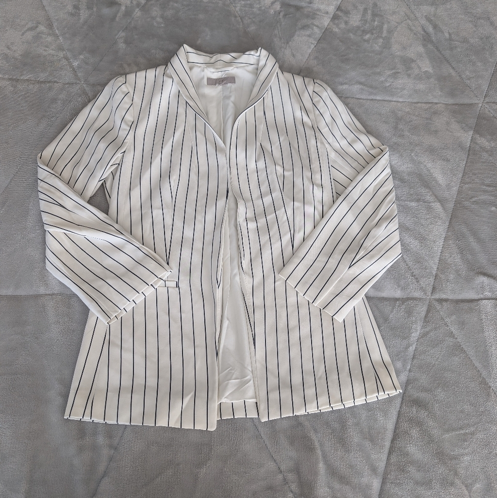 White Striped Blazer